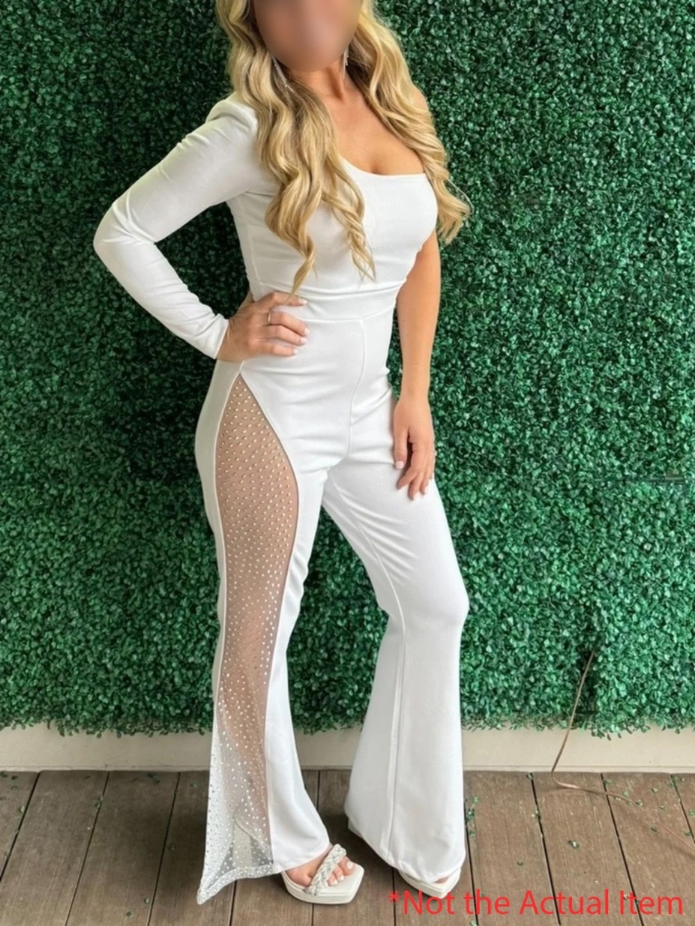 Symphony White One-Shoulder Embellished Jumpsuit